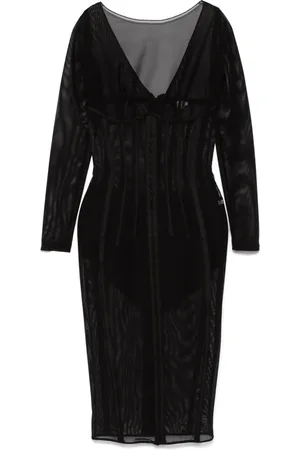Elisabetta Franchi Robe en tulle à coupe mi-longue