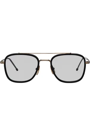 Thom Browne Lunettes de soleil à monture pilote en titane