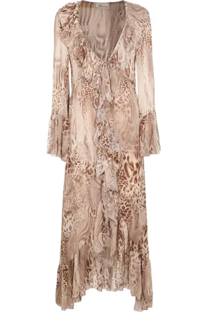 BLUMARINE Robe fluide à imprimé léopard