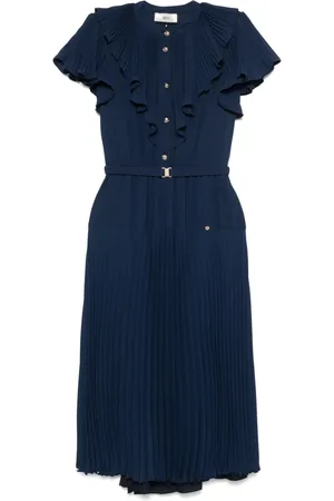 NISSA Robe mi-longue à design plissé