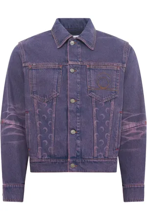 Marine Serre Veste en jean à motif monogrammé