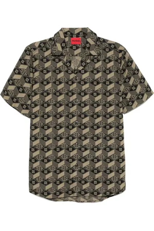 HUGO BOSS Chemise Geometric-Logo Print