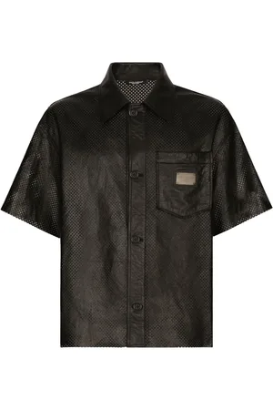 Dolce & Gabbana Chemise en cuir à plaque logo