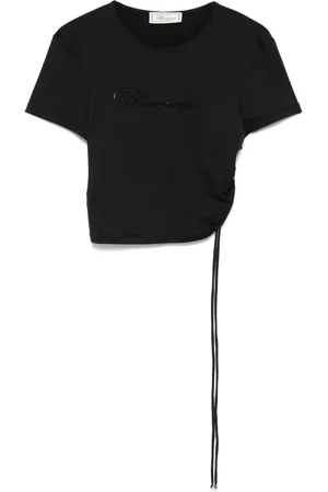 BLUMARINE T-shirt à logo strassé