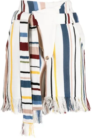 AMBUSH MULTICOLOR FRINGED KNIT SHORT TOFU MULTI