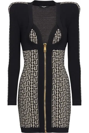 Balmain Robe zippée à design à empiècements