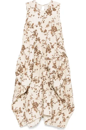 UMA WANG Robe mi-longue à fleurs