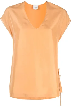 ALYSI Blouse en soie à col v