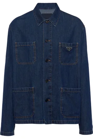 Prada Veste en jean délavé à poches multiples