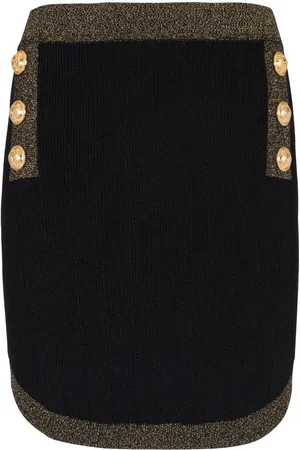 Balmain Minijupe en maille à boutons décoratifs