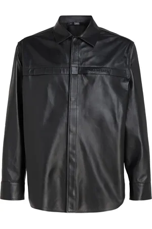 Karl Lagerfeld Chemise en cuir à poches poitrine