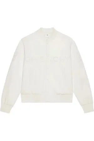 Givenchy Veste bomber en cuir à logo brodé