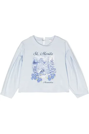 MONNALISA T-shirt longues manches à imprimé graphique
