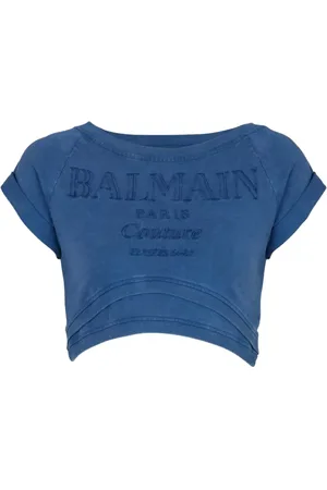 Balmain T-shirt crop en coton