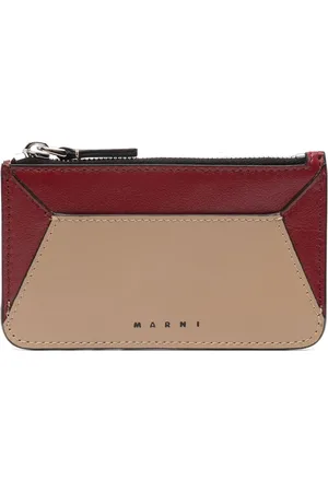 Marni Porte-cartes en cuir à logo imprimé