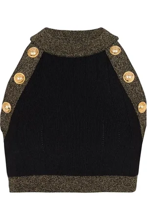 Balmain Haut en maille à bords contrastants