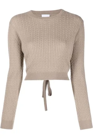 Patou Pull en maille torsadée à coupe crop