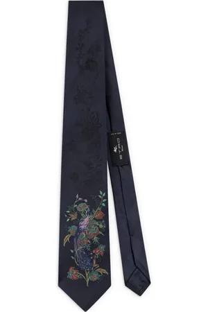 Etro Cravate à broderie paon