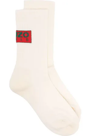 Kenzo Chaussettes nervurées à logo intarsia
