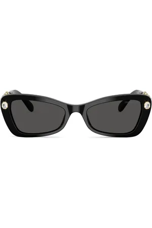 Swarovski Lunettes de soleil rectangulaires à ornements en cristal