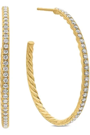 David Yurman Créoles en 18ct pavées de diamants (38 mm)