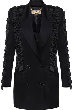 Elisabetta Franchi Robe volantée à boutonnière croisée