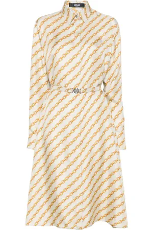 VERSACE Robe-chemise à imprimé Oblique Chain
