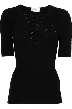 Elisabetta Franchi T-shirt à détail de laçage