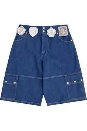 Chopova Lowena Short en jean à taille basse