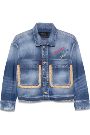 Dsquared2 Veste en jean à franges