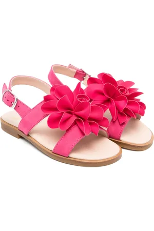 Il gufo Sandales en cuir à fleurs appliquées