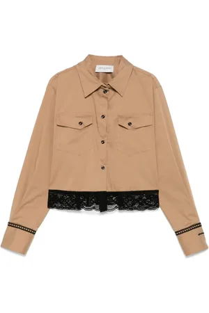 Ermanno Firenze Chemise à détail en dentelle