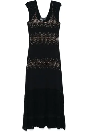 Twin-Set Robe longue à détails en crochet