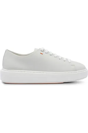 santoni Baskets en cuir à logo embossé