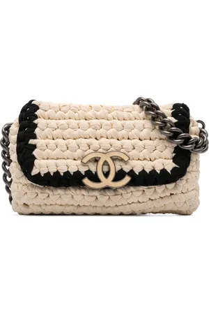 CHANEL Sac porté épaule Fancy Crochet Flap en néoprène (2014)