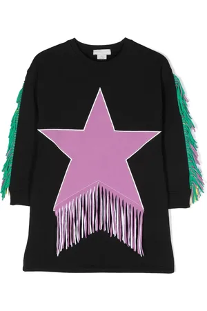 Stella McCartney Robe-sweat frangée à patch étoile