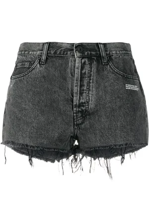 OFF-WHITE Short en jean à slogan imprimé