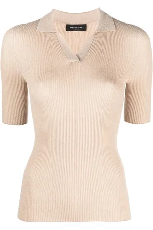 Fabiana Filippi Polo en maille nervurée à manches longues