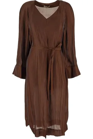 GENTRYPORTOFINO Robe mi-longue à taille ceinturée