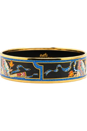 Hermès Bracelet Wide Folding Fan Bangle 70 en émail 20e siècle