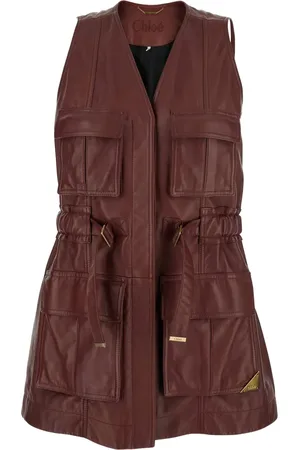 Chloé Gilet en cuir à poches multiples