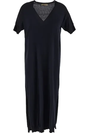 GENTRYPORTOFINO Robe en maille fine à coupe longue