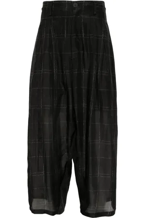 YOHJI YAMAMOTO Pantalon plissé à carreaux