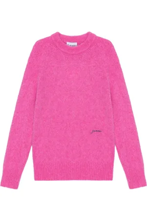 Ganni Pull en laine mélangée à logo brodé
