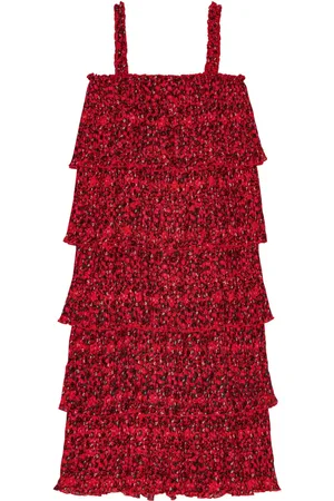 Ganni Robe mi-longue plissée à fleurs