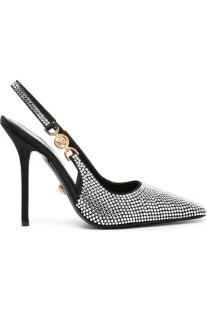 VERSACE Escarpins ornés de cristaux à bride arrière