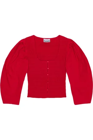 Ganni Blouse en popeline à fronces