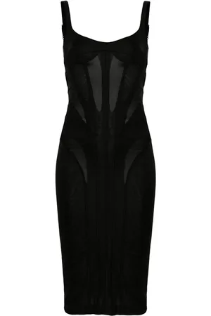 MUGLER Robe mi-longue à épaules dénudées