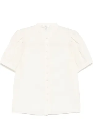 Frame Blouse en soie à empiècements en dentelle