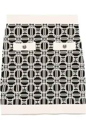 Elisabetta Franchi Jupe courte à logo jacquard